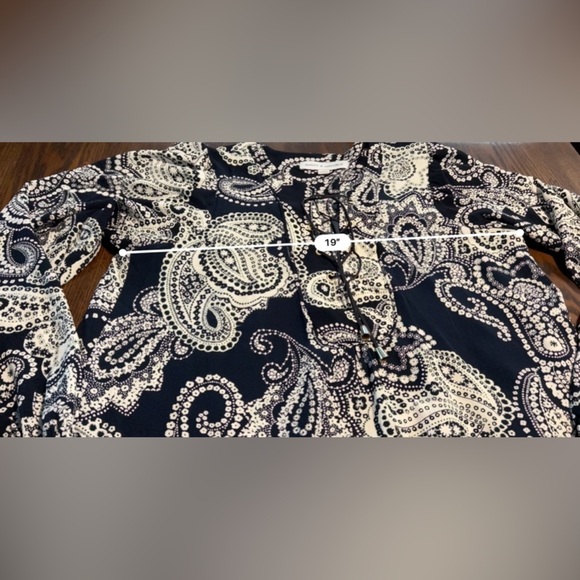 Emma & Michele Dress Women’s L Long Sleeve A-Line Paisley Stretch Pockets boho - Picture 6 of 16